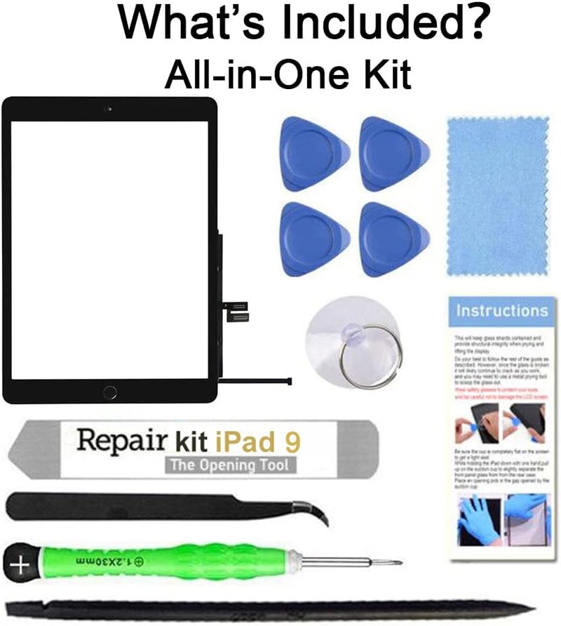 TSIOFO Store زجاج استبدال شاشة لجهاز iPad 9 (الجيل التاسع 2021) A2602 A2603 A2604 A2605 مع زر الصفحة الرئيسية وأدوات - فقط لجهاز iPad 9 الجيل التاسع - Image 5